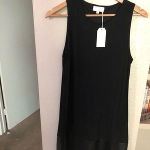 Dresses black mid length leather bottom